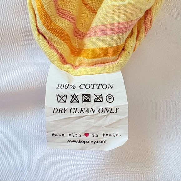 Anthropologie L Kopali Yellow Pink Mustard Striped Strapless Shorts Jumpsuit - Picture 12 of 15